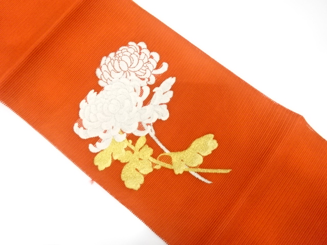 JAPANESE NAGOYA OBI FOR SUMMER / TSUZURE / WOVEN KIKU